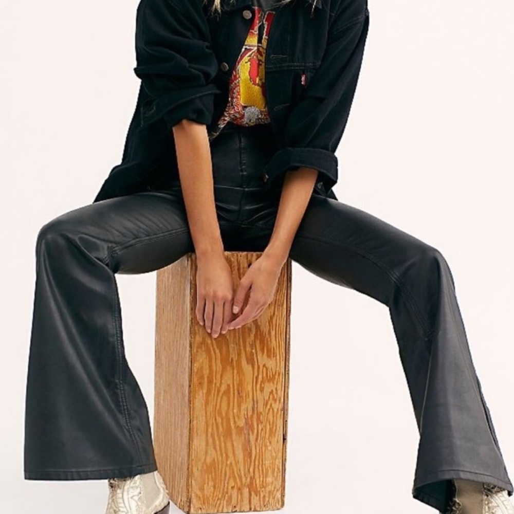 COPY - Free People Vegan Leather Flared Pants, 27